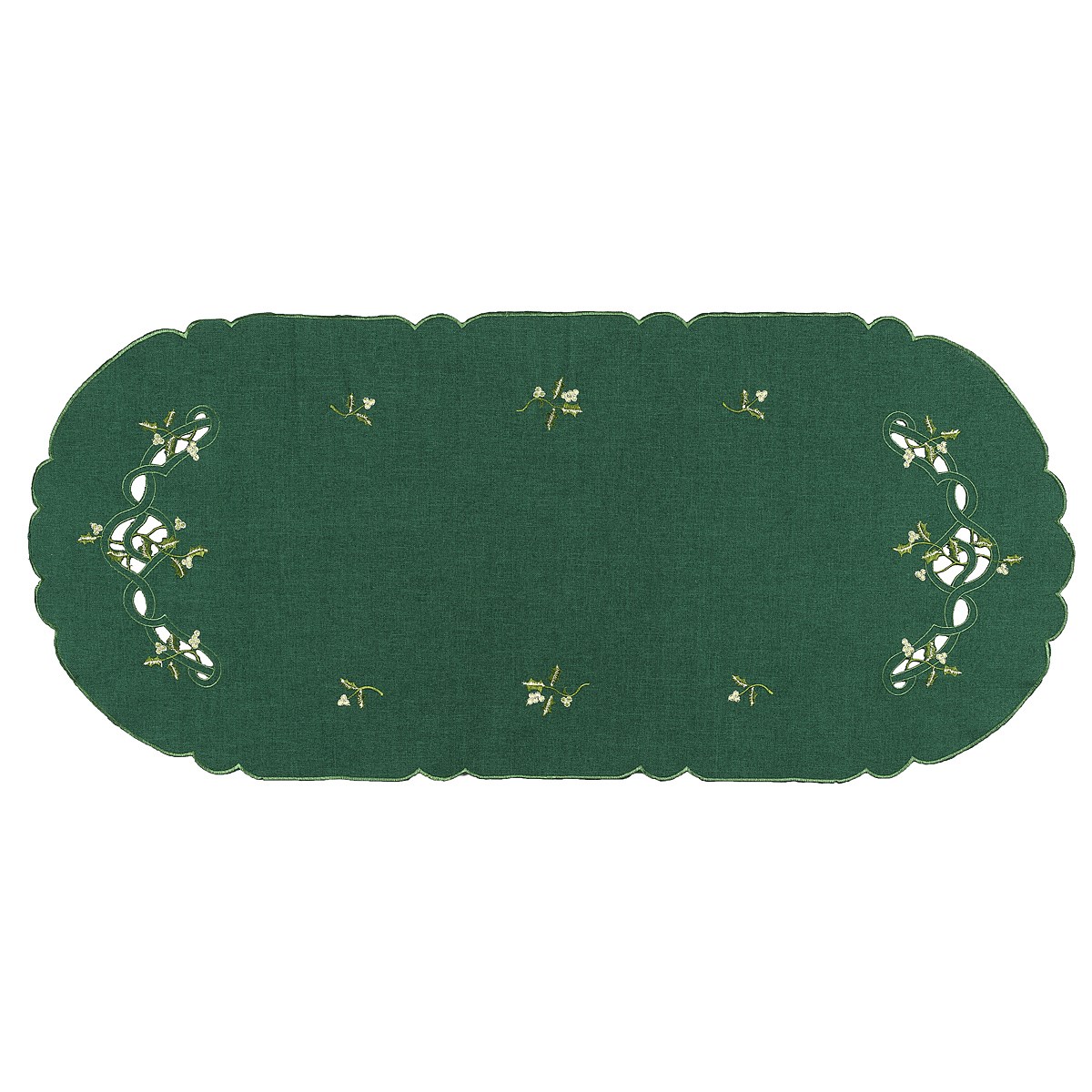 Forbyt Vianočný obrus imelo zelená, 40 x 90 cm