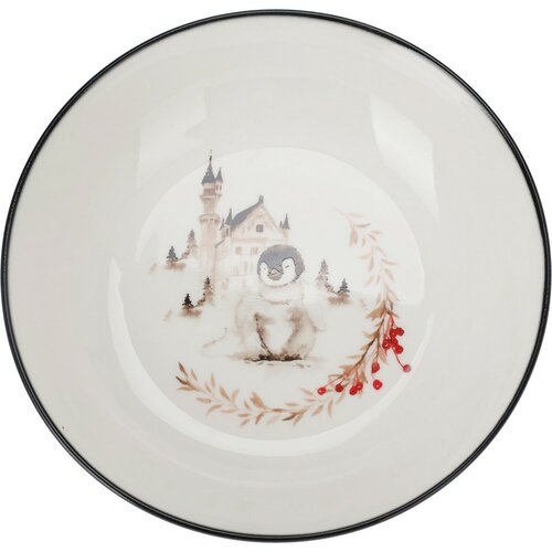 Порцелянова глибока тарілка Winter Penguin, 20 х 4,5 см