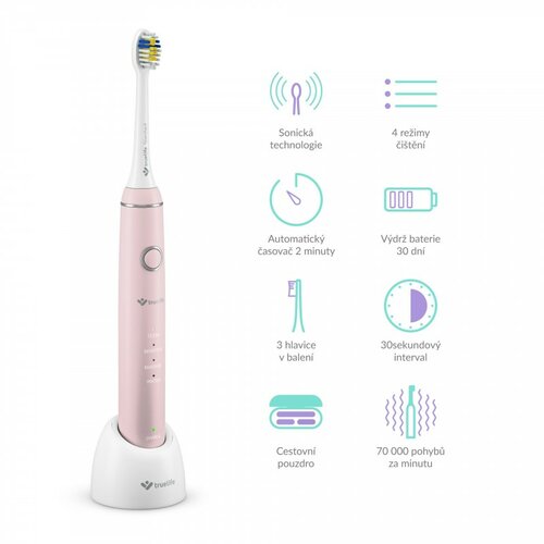 TrueLife Sonická zubná kefka SonicBrush Compact, ružová