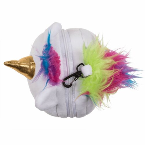 Cestovní plyšový polštářek s maskou na oči Jednorožec, 15,5 x 14,5 x 14 cm