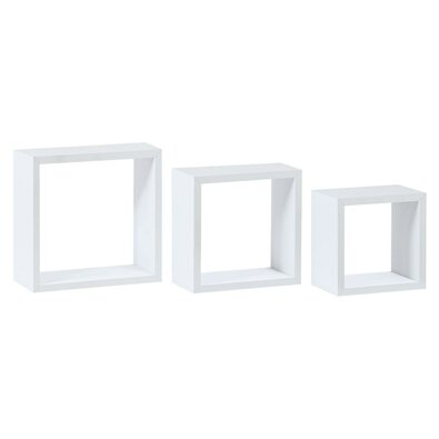 Set de rafturi de perete P-012, alb mat, 3 buc.