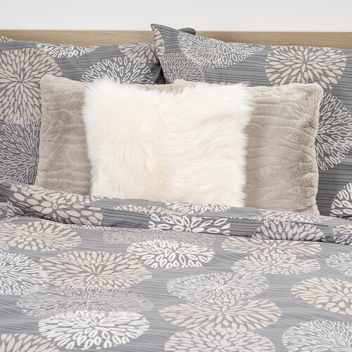 Lenjerie de pat din bumbac 4Home Grey Petals, 140 x 220 cm, 70 x 90 cm