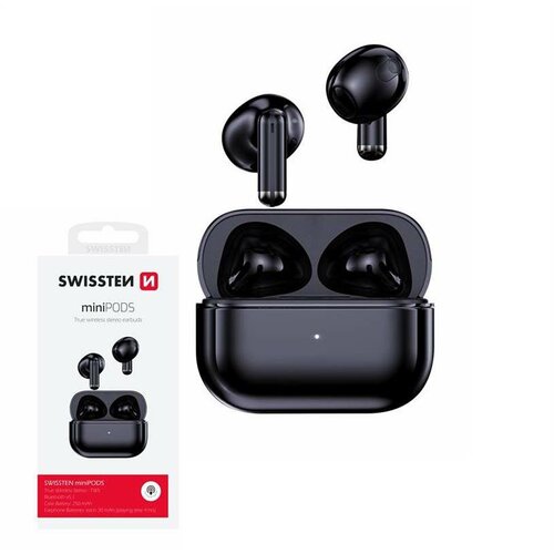 Fotografie SWISSTEN Bluetooth TWS sluchátka miniPODS, černá