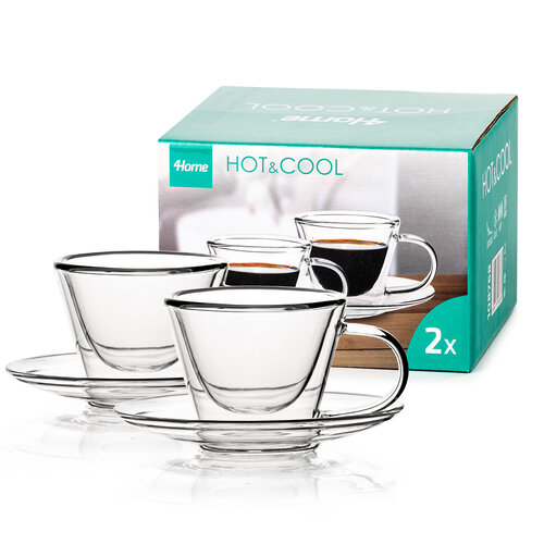 4Home Espresso-Thermogläser Elegante Hot&Cool 80 ml, 2 Stück