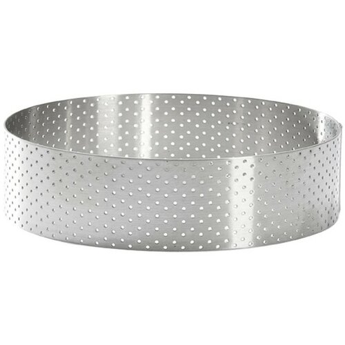 Inel de tort perforat rotund De Buyer 3098.05, 12,5 cm, oțel inoxidabil