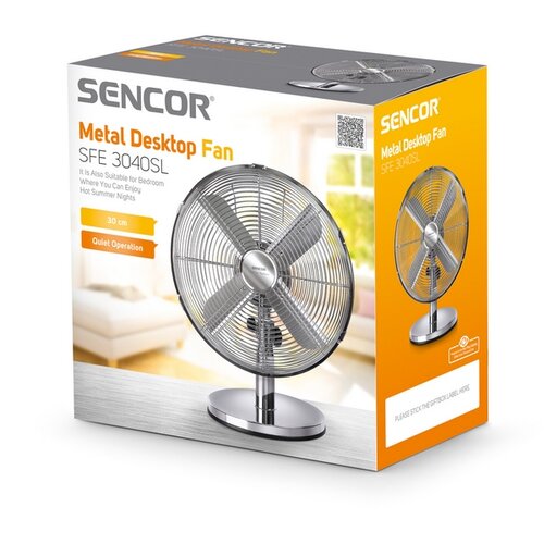 Sencor SFE 3040SL stolní ventilátor, stříbrná