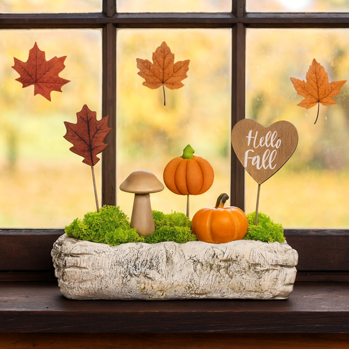 Virágtartó - virágláda, nyírfa utánzat, 24 x 10 x7 cm