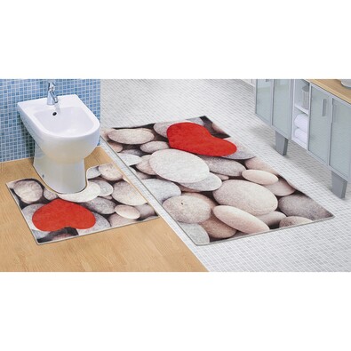 Bellatex Komplet kopalni predpražniki Svetli kamni3D, 60 x 100 + 60 x 50 cm