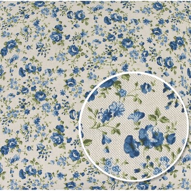 Obrus Ivo Różyczka niebieski, 85 x 85 cm