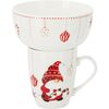 Porcelain mug and bowl set Christmas elf