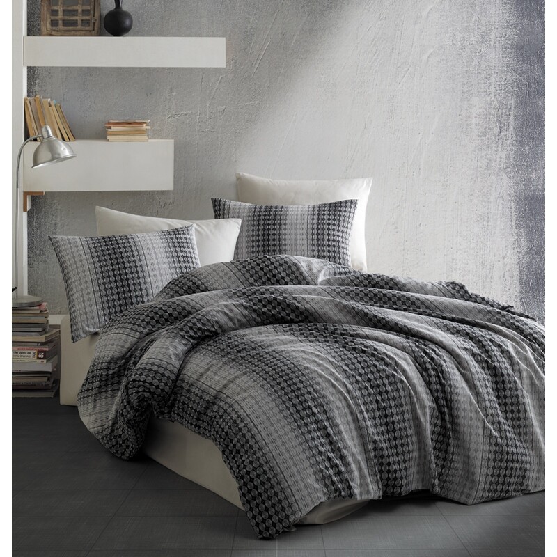 BedTex Bavlněné povlečení Oberon šedá, 220 x 200 cm, 2 ks 70 x 90 cm