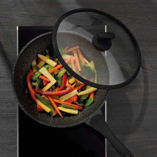 Kela Wok ponev s pokrovom STELLA NOVA, litegaaluminija, črna, 30 cm, 5 l