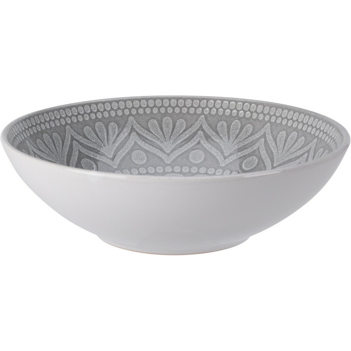 Kameninový hlboký tanier Ethnic, pr. 18 cm, sivá