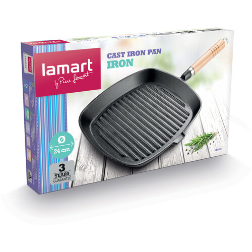 Чавунна сковорода Lamart LT1063 Чавун, 24 см