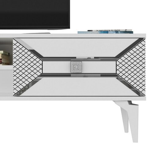 Stolik pod telewizor Yumedi White and Silver