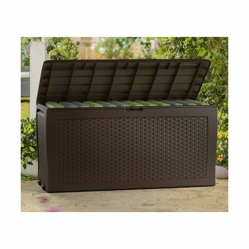 Cutie de depozitare Keter Garden Samoa Rattan maro270 l, 117 x 57 x 45 cm