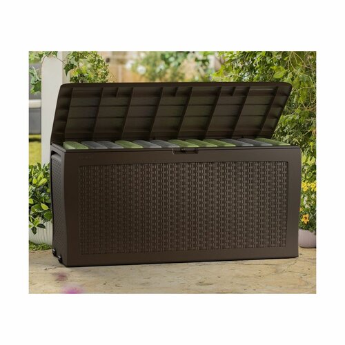 Keter Samoa Rattan kerti tároló doboz barna 270 l, 117 x 57 x 45 cm