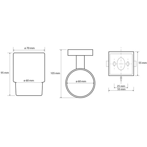 SAPHO XQ903 X-square стакан, хром