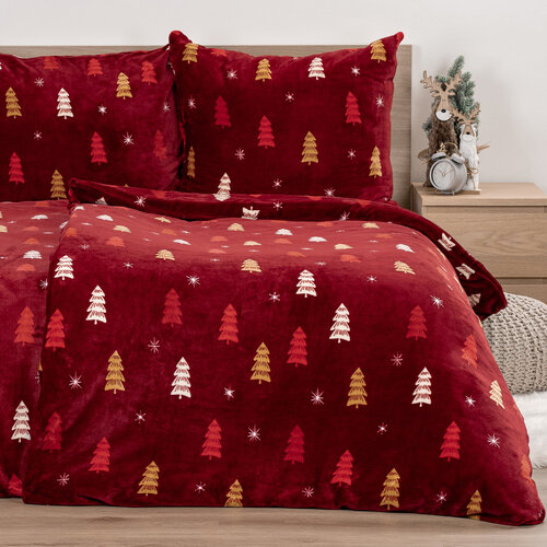 Lenjerie de pat din microflanel 4Home Crimson Woods, 140 x 200 cm, 70 x 90 cm