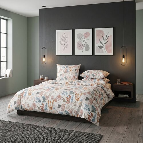 Kvalitex Satin-Bettwäsche Luxury Collection Coral  garden, 140 x 220 cm, 70 x 90 cm