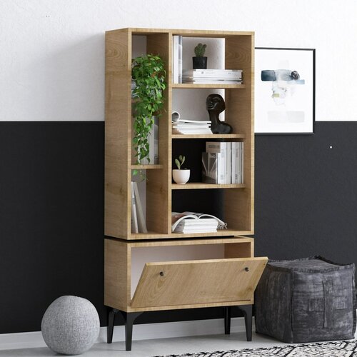 Knihovna Fix Black and Oak