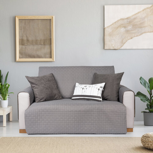 4Home Prekriv za dvojni fotelj Doublefacesiva/svetlo siva, 140 x 220 cm