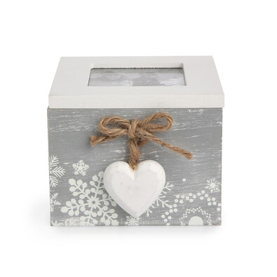 Dekorační box Love Winter šedá, 10 x 11 cm