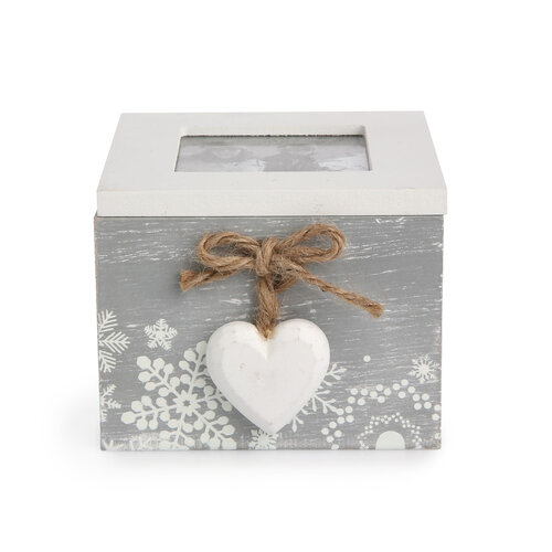Dekoračný box Love Winter sivá, 10 x 11 cm