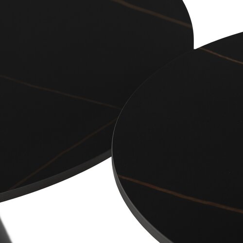 Sada konferenčních stolků F4118 BK, mramor, 2 ks