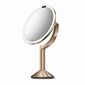 Simplehuman Cosmetic LED Mirror Sensor TRIO ,mărire 1x/5x/10, aur roz