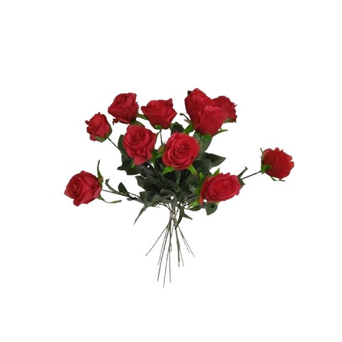 Mesterséges csokor vörös rózsák, 67 cm, 12 db