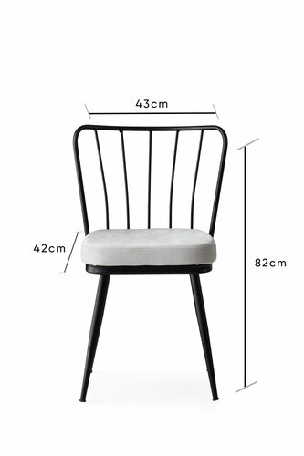 Set de scaune de sufragerie Yildiz White and Black, 4 buc.
