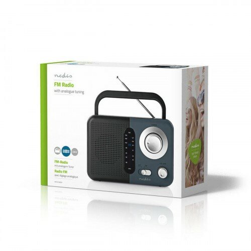 Nedis FM Radio 2,4 W, negru