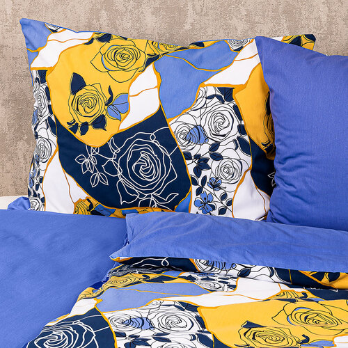 4Home Бавовняна постільна білизна Blue rose, 140 x 220 см, 70 x 90 см