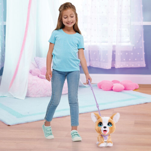 FurReal Poop-A-Lots Corgi, cățeluș interactiv,maro deschis/alb