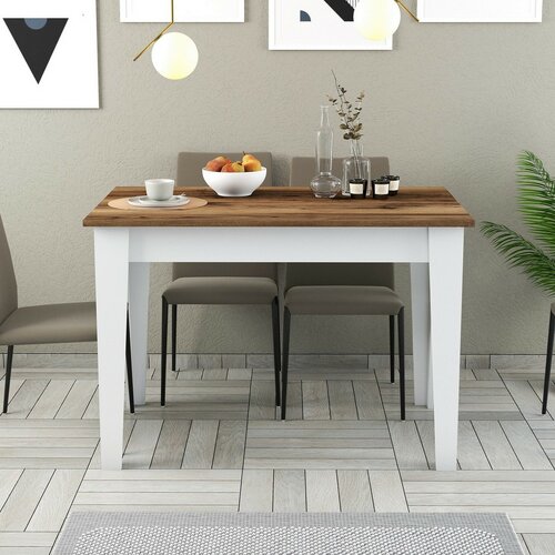 Masă de sufragerie Kiev White and Walnut