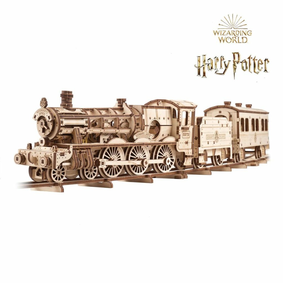 Fotografie Ugears 3D dřevěné mechanické puzzle Harry Potter Bradavický expres