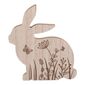 Hase aus Holz mit Blumenmotiv,  16 x 2 x 19 cm