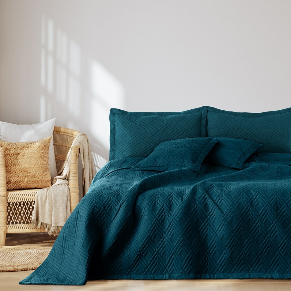 Levně AmeliaHome Přehoz na postel Ophelia modrozelená, 220 x 240 cm