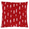 Pernă cu umplutură Motiv de Crăciun Copaci 45 x45 cm, roșu