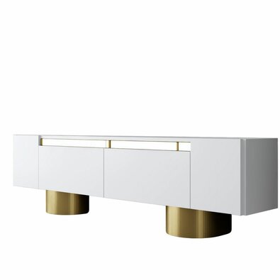 Stolik pod telewizor Bohem White and Gold