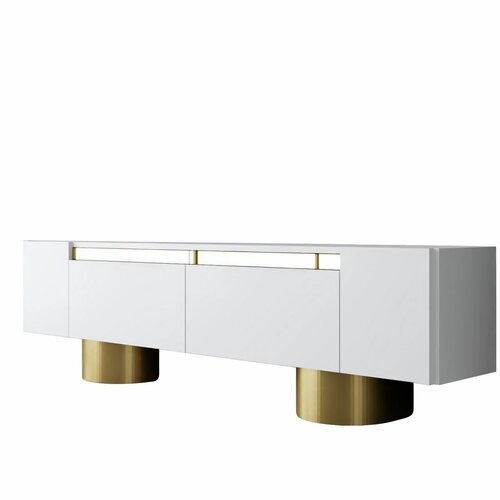 Televizní stolek Bohem White and Gold