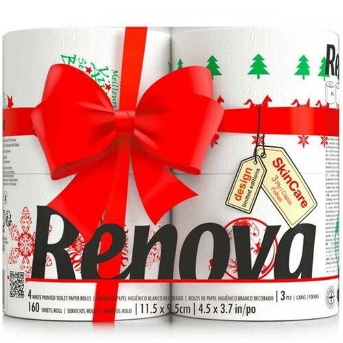 Renova 3vrstvový toaletný papier Vianočná edícia, 4 ks