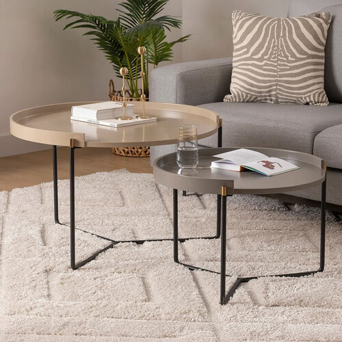 Beistelltisch Mandy Beige, 2 Stück