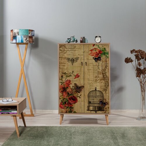 Schrank Mega Sonoma Oak Roses