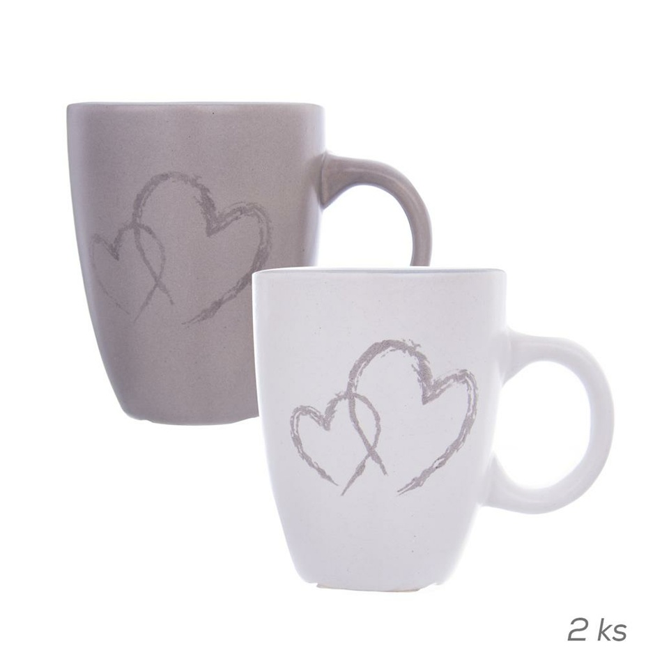 Orion2-częściowy zestaw kubków ceramicznych DOUBLE LOVE, 140 ml