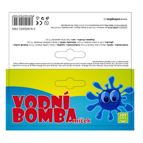 Joy Park Vodná bomba guľa 2 ks, 7,5 cm
