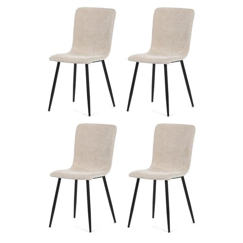 Komplet 4 oblazinjenih jedilnih stolov, beli, 42 x88 x 52 cm