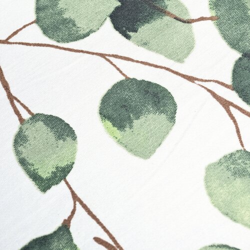 Matex Satenasto posteljnino Listy eukalyptusaakvarel , 140 x 200 cm, 70 x 90 cm