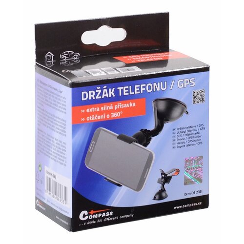 Compass Telefon-/GPS-Halter auf Saugnapf Clips Schwarz